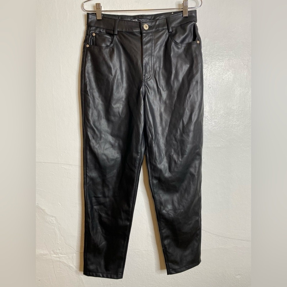 Zara Faux Leather High Rise Mom Fit Pants 6